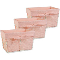 DII Chicken Wire Small Basket (Set of 3) Antique White - Blush