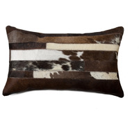 12" X 20" X 5" Chocolate And White  Pillow