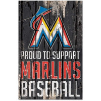 Miami Marlins Sign 11x17 Wood Proud to Support Design - Special Order