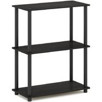 Furinno Turn-N-Tube 3-Tier Compact Multipurpose Shelf Display Rack, Espresso/Black