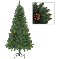 vidaXL Artificial Christmas Tree with Pine Cones Green 5 ft