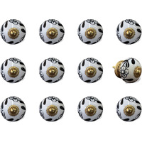 1.5" X 1.5" X 1.5" Ceramic Metal Multicolor 12 Pack Knob