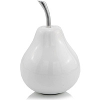 White Medium  Pear Shaped Aluminum Accent Home Decor