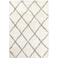 2 X 3 Ivory And Gray Geometric Lattice Scatter Rug