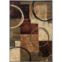 2 X 3 Brown And Black Abstract Geometric Scatter Rug
