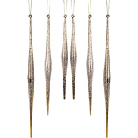 Glass Icicle Ornament (Set of 6)