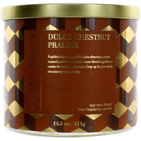 Perry Ellis 14.5 oz Soy Wax Blend 3 Wick Candle - Dulce Chestnut Praline