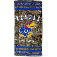 Kansas OFFIcIAL NcAA Realtree Stripes Beach Towel 30 x 60(D0102H94J8W)