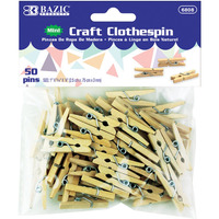 BAZIC Mini Natural Clothes Pin (50/Pack) / Box Qty - 24