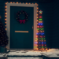 vidaXL Christmas Cone Tree Colorful 84 LEDs Decoration 2x5 ft