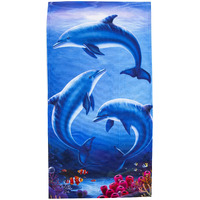 Dolphin Play Beach Towel;  30" x 60"(D0102H94C8W.)
