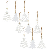 Wood Tree Ornament (Set of 9)