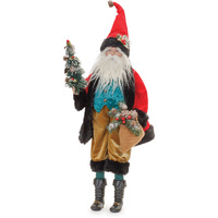 Vintage Santa with Frosted Pine Accents 26.5"H