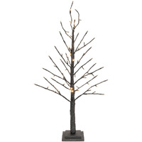 LED Black Glittered Twig Tree 36"H