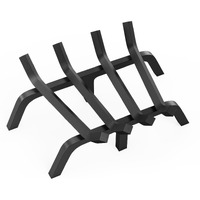 VEVOR Fireplace Log Grate, 18 inch Heavy Duty Fireplace Grate with 6 Support Legs, 3/4'' Solid Powder-coated Steel Bars, Log Firewood Burning Rack Holder for Indoor and Outdoor Fireplace