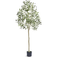 VEVOR Artificial Olive Tree, 5 FT Tall Faux Plant, Secure PE Material & Anti-Tip Tilt Protection Low-Maintenance Plant, Lifelike Green Fake Potted Tree for Home Office Warehouse Decor Indoor Outdoor