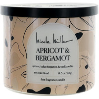 Nicole Miller 14.5 oz Soy Wax Blend 3 Wick Candle - Apricot & Bergamot