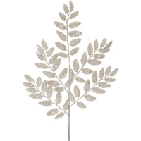 Glittered Silver Leaf Spray (Set of 6)