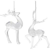 Clear Bubbled Deer Ornament (Set of 6)