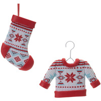 Nordic Stocking and Sweater Ornament (Set of 12)