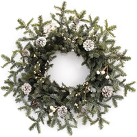 Frosted Pine Cone Berry Wreath 27"D