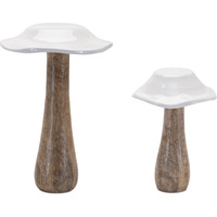 Wood Mushroom Dcor (Set of 4)