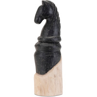 Mango Wood Knight Chess Piece Sculpture (Set of 2)
