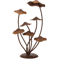 Bronze Metal Mushroom Garden Accent 17"H
