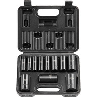 VEVOR Impact Sockets Set 11pcs 6-Point 3/8in Drive Bit Ratchet Tool Kit Case