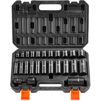 VEVOR Impact Sockets Set 25pcs 6-Point 3/8in Drive Bit Ratchet Tool Kit Case