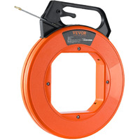 VEVOR Fish Tape, 100 ft, 3/16-inch, Fiberglass Wire Puller with Optimized Housing and Handle, Easy-to-Use Cable Puller Tool, Flexible Wire Fishing Tools for Wall and Electrical Conduit, Non-Conductive