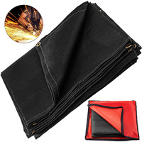 VEVOR 6 x 10 Ft Welding Blanket Black Fiberglass Blanket Portable Fiberglass Fire Retardant Blanket Welding Mat Welding Fireproof Thermal Resistant Insulation With Carry Bag