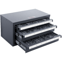 VEVOR Drill Bit Dispenser Cabinet, Three-Drawer Drill Bit Organizer Cabinet for 1mm to 13mm, Steel Drill Dispenser Organizer Cabinet with Labels, Stackable Drill Dispenser for Drill Bit Storage