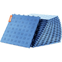 VEVOR Garage Tiles Interlocking, 12 x 12 x 0.53 inch 25 Pack Garage Floor Covering Tiles, Non-Slip Double-Sided Texture Garage Flooring Tiles, for Garages, Basements, Repair Shops, Blue