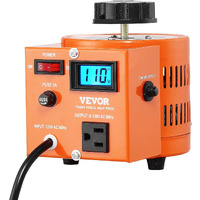 VEVOR 500VA Auto Variable Voltage Transformer, 3.84 Amp, 110V Input 0-130V Output AC Voltage Regulator, with LCD Display 4 Extra Fuses Thermal Control Switch for Home Industrial Office
