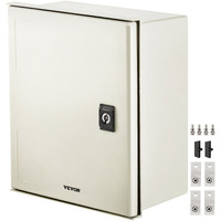 VEVOR Fiberglass STELL Enclosure, 12 x 10 x 6'' NEMA 4X Fiberglass Electrical Box, IP66 Waterproof & Dustproof, Outdoor/Indoor Electrical Junction Box, with Mounting Plate(30 x 25 x 14 cm)