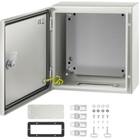 VEVOR NEMA Steel Enclosure, 12 x 12 x 6'' NEMA 4X Steel Electrical Box, IP66 Waterproof & Dustproof, Outdoor/Indoor Electrical Junction Box, with Mounting Plate