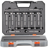 VEVOR Forstner Bit Set, 16 Pcs Forstner Drill Bits Set, 1/4" to 1-5/8", Carbon Steel, with Universal Round Shank, Forstner Drill Bit for Wood and Composite Board, Forstner Bits for Woodworking