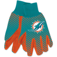 Miami Dolphins Two Tone Adult Size Gloves