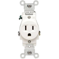 3201621 RECEPTACLE COMM 15A WHT Leviton 15 amps 125 V Single White Outlet 5-15R (Pack of 1)