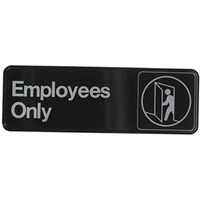 5028389 EMPLOYEE ONLY PLQUE 3X9"" Hillman English Black Employees Only Plaque 3 in. H X 9 in. W (Pack of 6)