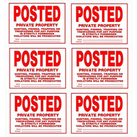 5028872 SIGN PRVT PRPRTY 10X14"" Hillman English White Private Property Sign 10 in. H X 14 in. W (Pack of 6)