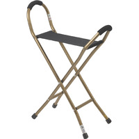 Drive Medical Folding Aluminum Cane with Sling Style Seat, Bronze