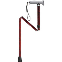 Drive Medical Adjustable Lightweight Folding Cane with Gel Hand Grip, Red Crackle
