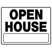 5028226 OPEN HOUSE SIGN 20X24"" Hillman English White Open House Sign 20 in. H X 24 in. W (Pack of 6)