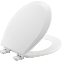 BEMIS Round Enameled Wood Toilet Seat in Cotton White with Easy-Clean & Change Hinge