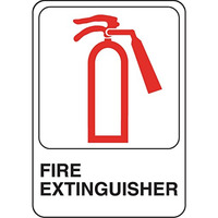 5029028 SIGN FIRE EXTNGSHR 5X7"" Hillman English White Fire Extinguisher Sign 5 in. H X 7 in. W (Pack of 6)
