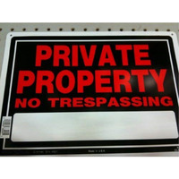 5028849 SIGN NO TRSPASS 10X14"" Hillman English Black No Trespassing Sign 10 in. H X 14 in. W (Pack of 6)