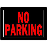 5028848 NO PARKING SIGN 10X14"" Hillman English Black No Parking Sign 10 in. H X 14 in. W (Pack of 6)