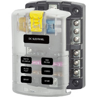 FUSE BLOCK STBLADE 6CIRC W/GND/CVR